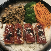 Grilled Tempeh and Plant-Based Protein with Rice (Gluten Free)